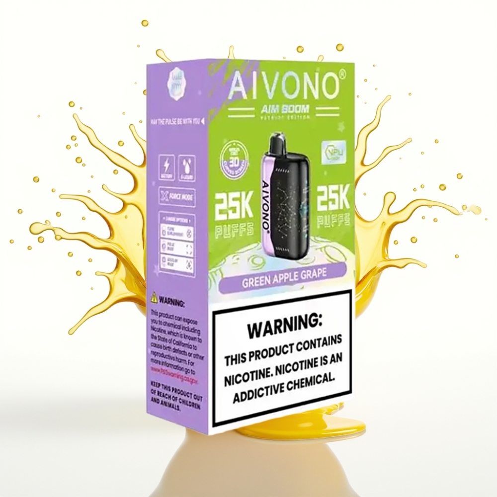 Aivono AIM BOOM 25000 Puffs 28ml تفاح أخضر عنب شحن Type-C