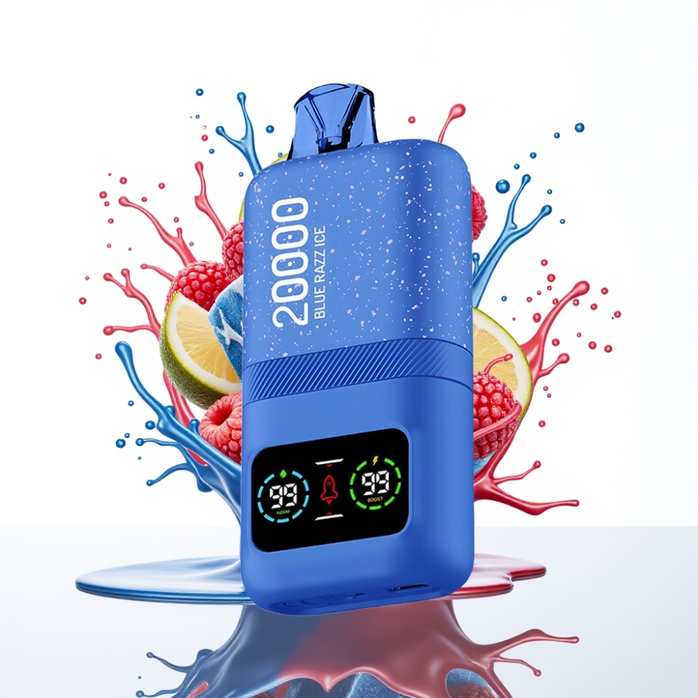 Aivono AIM MAGIC 20000 نَفث - تبايني النيكوتين 0%-5% - 26مل سائل - شاشة LCD - نوع-C شحن - توت أزرق مثلج