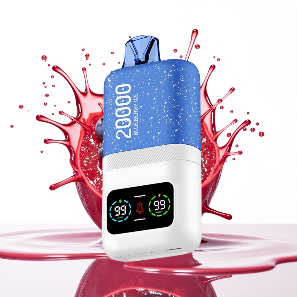 Aivono AIM MAGIC 20000 نفخة - توت أزرق مثلج، شاشة LCD، 26مل سائل، 600mAh، شحن Type-C