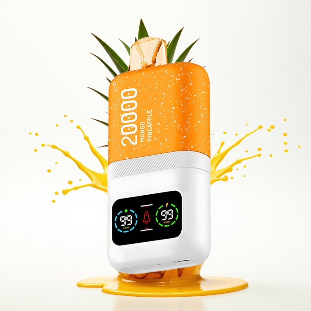 Aivono Aim Magic 20000 Puffs سيجارة إلكترونية للاستخدام مرة واحدة مانجو أناناس - شاشة LCD، شحن Type-C، 26مل سائل، 600mAh