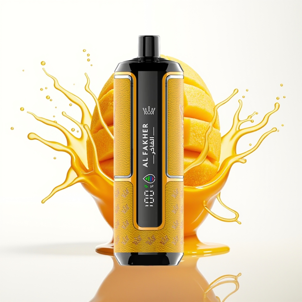 Al Fakher Crown Bar 15K Hypermax سيجارة إلكترونية للاستخدام مرة واحدة Kit 22ml 600mAh Type-C 15K Puffs DTL 6mg Mango Ice