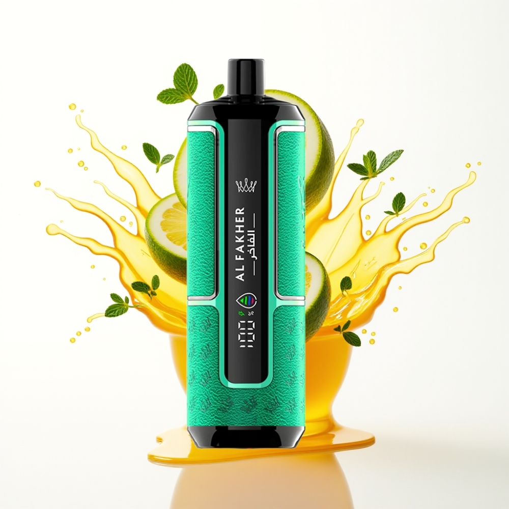Al Fakher Crown Bar 15K Hypermax سيجارة إلكترونية للاستخدام مرة واحدة Kit Lemon Mint – 22ml السائل الإلكتروني