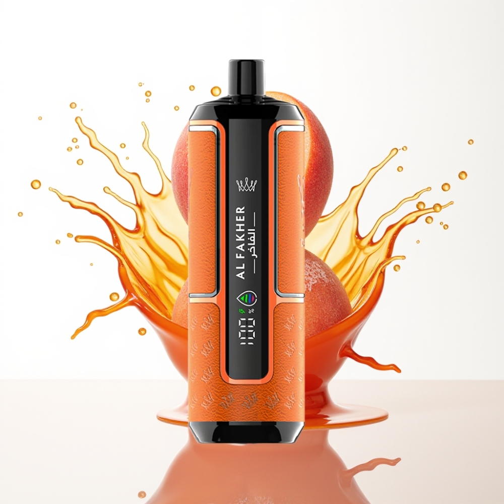 Al Fakher Crown Bar 15K Hypermax سيجارة إلكترونية للاستخدام مرة واحدة Kit Peach Ice - 22ml سعة، 600mAh بطارية، 15