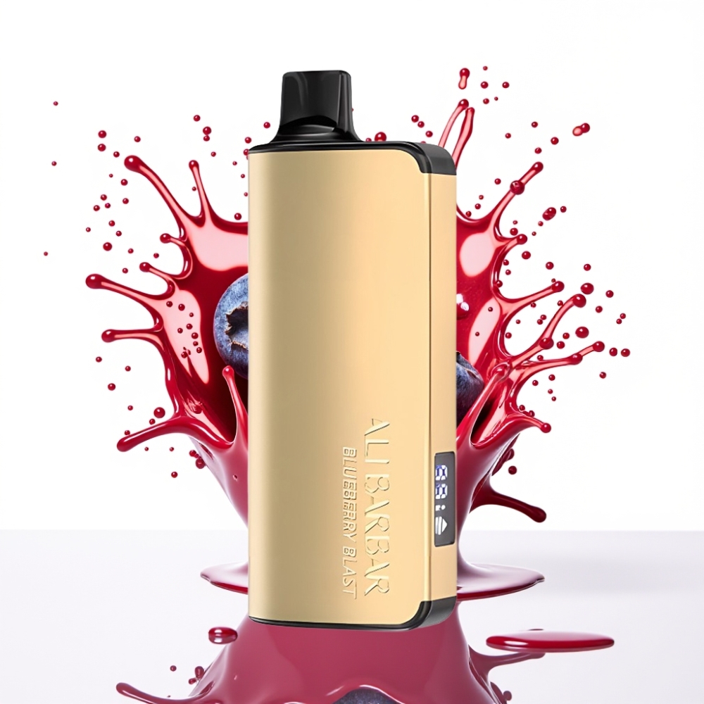 Alibarbar Ingot 9000 Puffs 22ml 2350mah عبوة التوت الأزرق مع شاشة LED