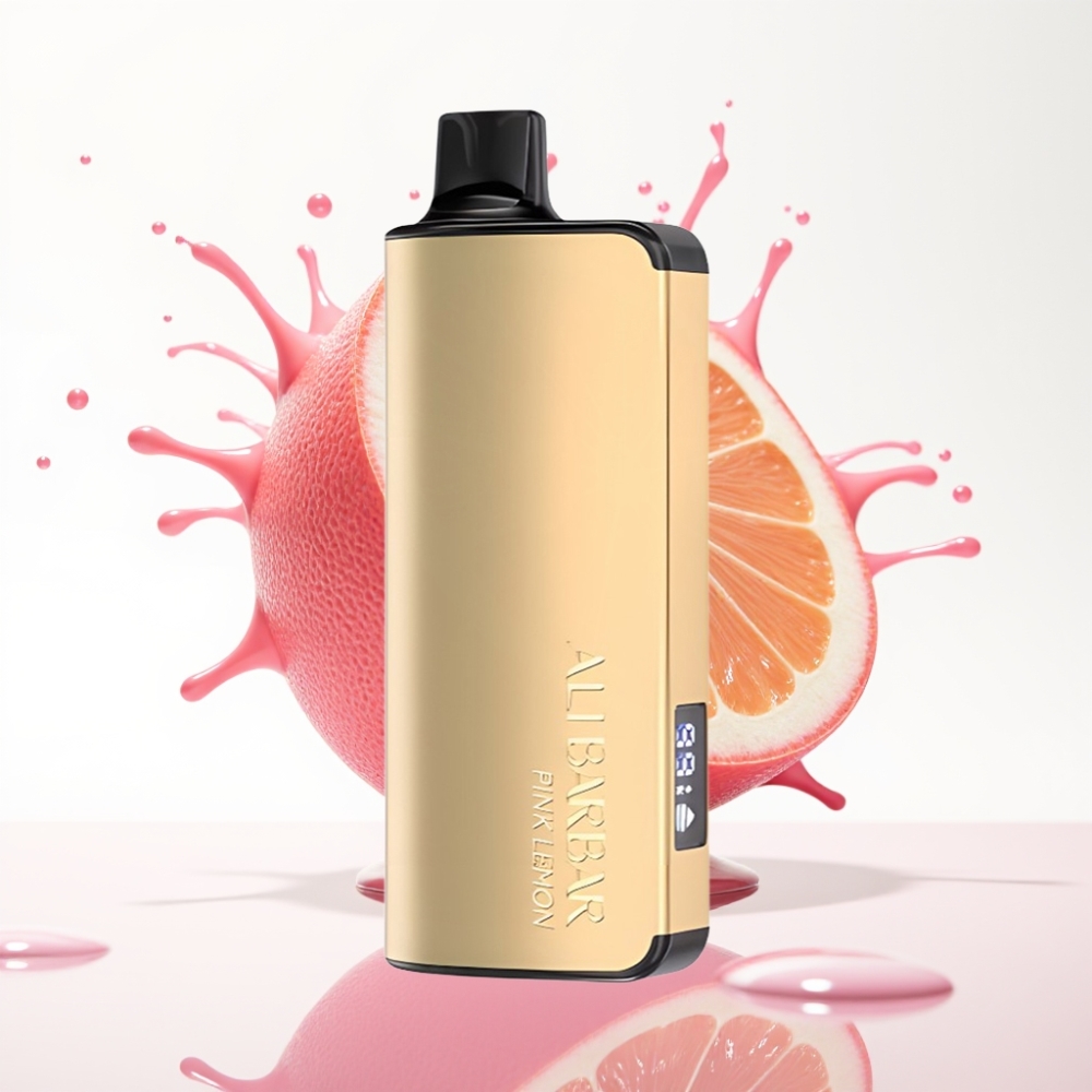 Alibarbar Ingot 9000 Puffs 22ml Pink Lemon سيجارة إلكترونية للاستخدام مرة واحدة with LED Display