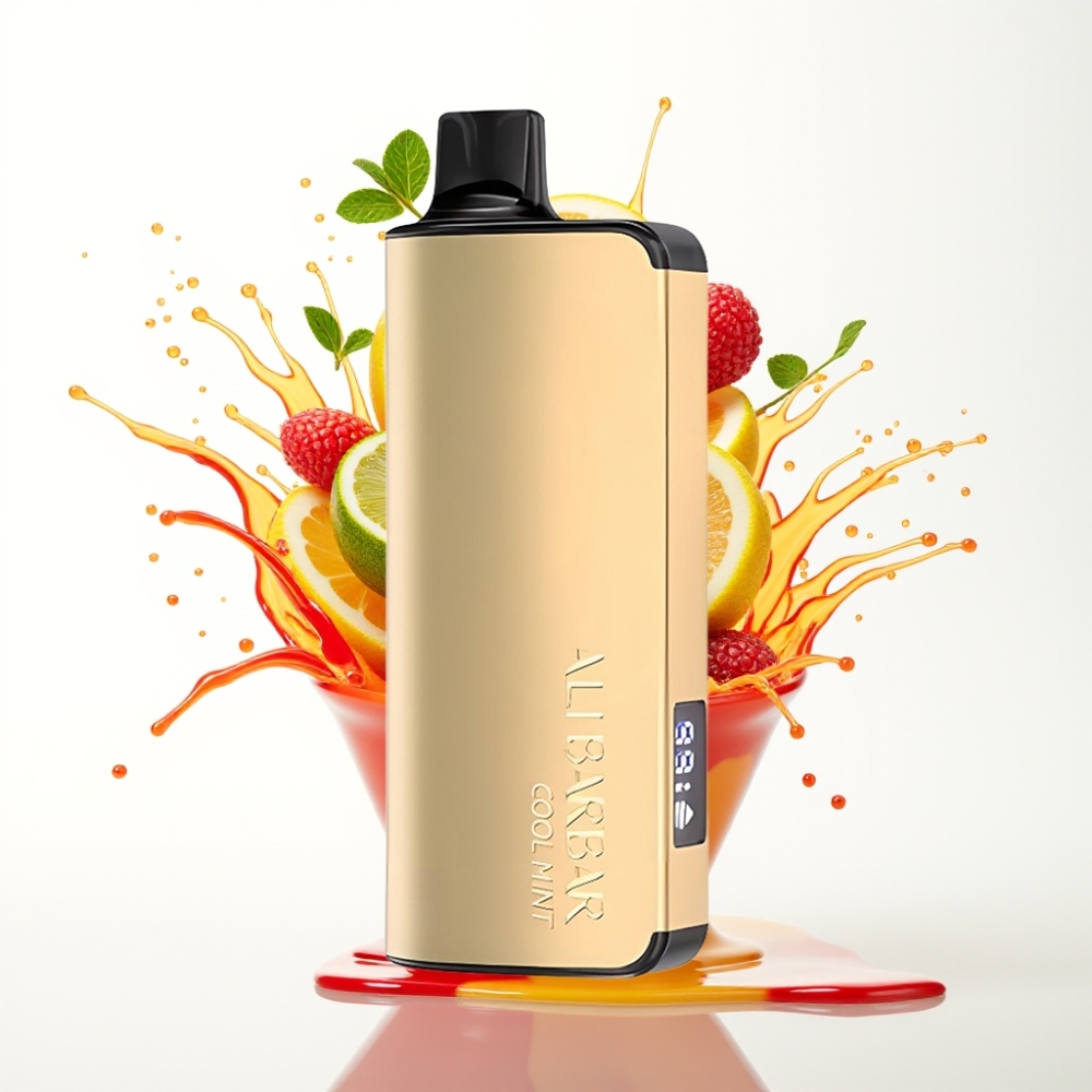 Alibarbar Ingot 9000 Puffs سيجارة إلكترونية للاستخدام مرة واحدة Cool Mint – 22ml السائل الإلكتروني / 2350mAh بطارية / LED Display