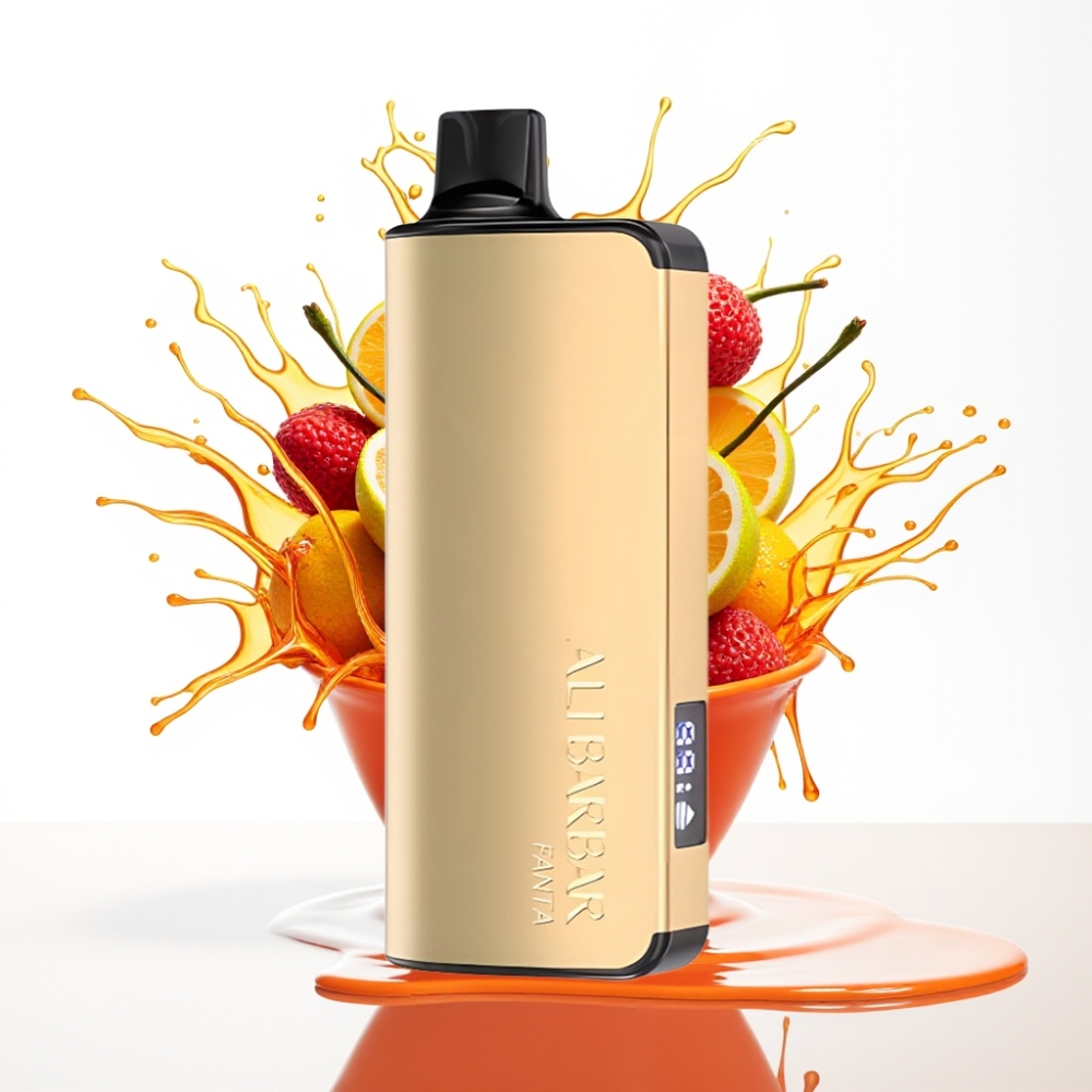 Alibarbar Ingot 9000 Puffs سيجارة إلكترونية للاستخدام مرة واحدة Fanta - 22ml سعة السائل - 2350mah بطارية - شاشة LED