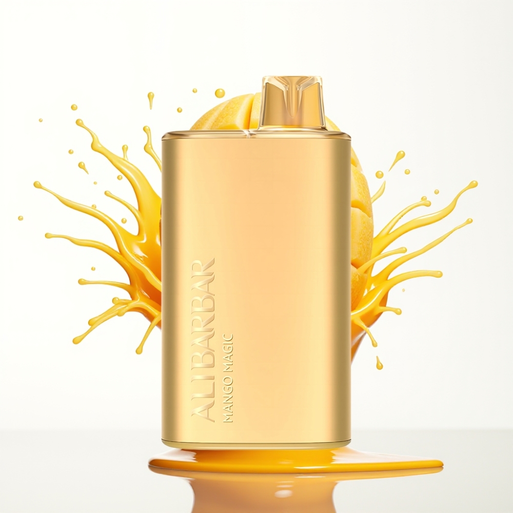 Alibarbar Rich 8000 Puffs سيجارة إلكترونية للاستخدام مرة واحدة Mango Magic - 20ml سعة السائل، 2000 مللي أمبير سعة البطارية، 8000 نفخة