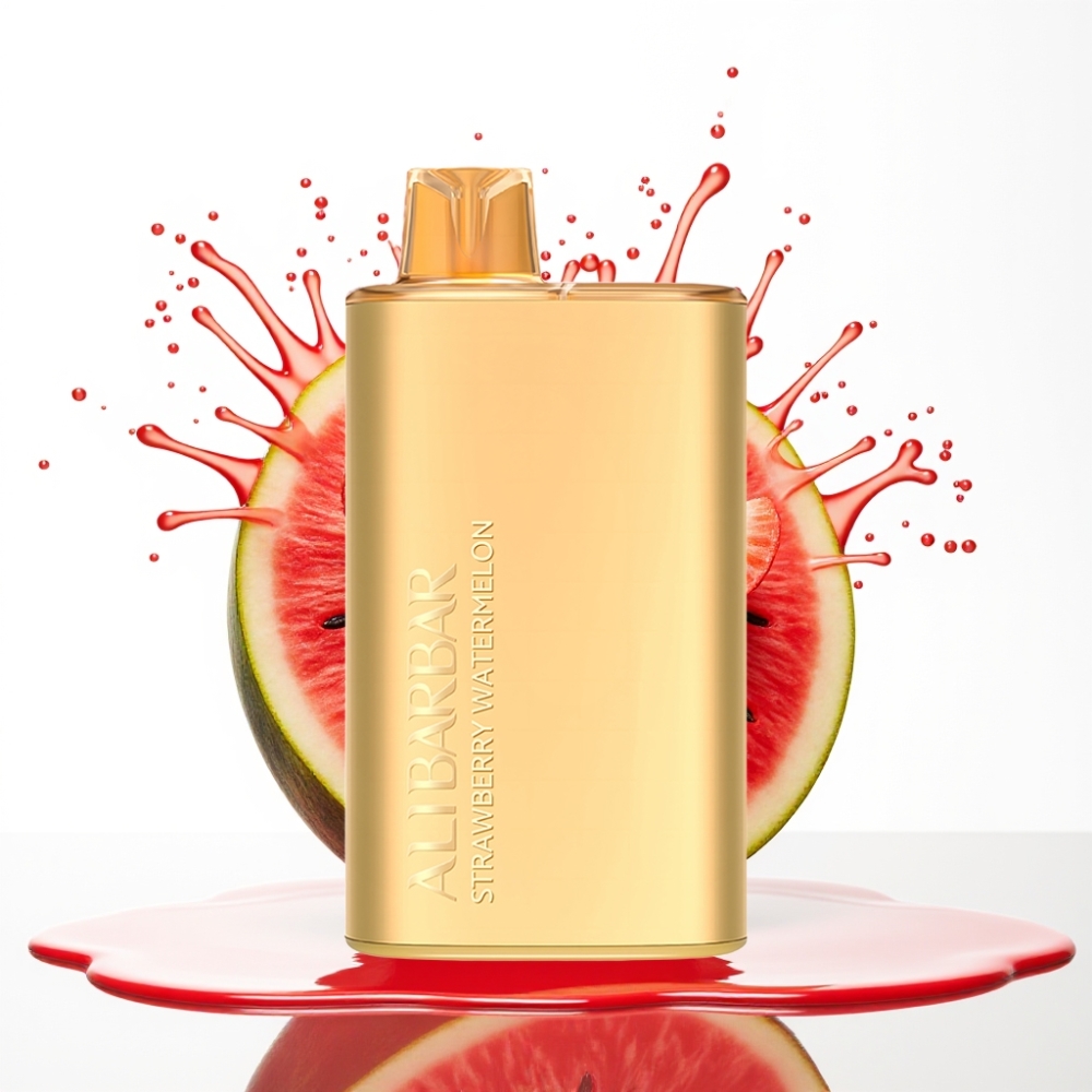 Alibarbar Rich 8000 Puffs سيجارة إلكترونية للاستخدام مرة واحدة Strawberry Watermelon - 20ml سعة سائل