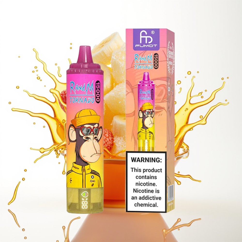 RandM Fumot Tornado 15000 Puff ملف شبكي USB Type-C Banana Ice