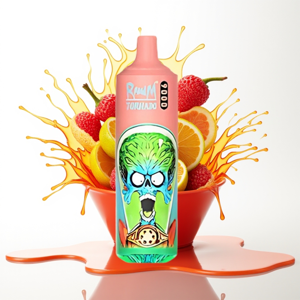RandM Fumot Tornado 9000 Puffs سيجارة إلكترونية للاستخدام مرة واحدة علكة الدب (Gummy Bear) - 18mL سعة السائل - شاشة RGB أنيقة - 54 نكهة