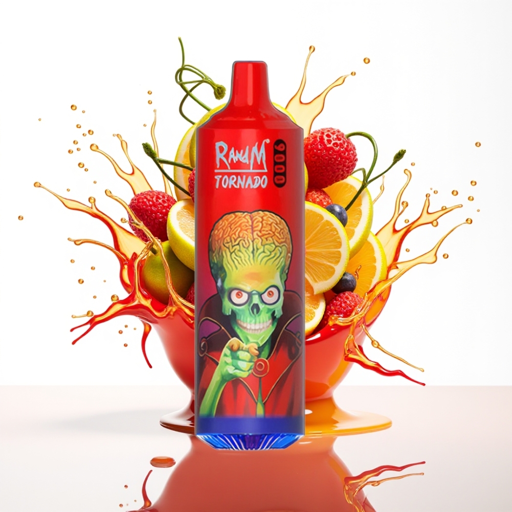 RandM Fumot Tornado 9000 Puffs سيجارة إلكترونية للاستخدام مرة واحدة Lush Ice - 18mL سعة، شاشة RGB، 54 نكهة