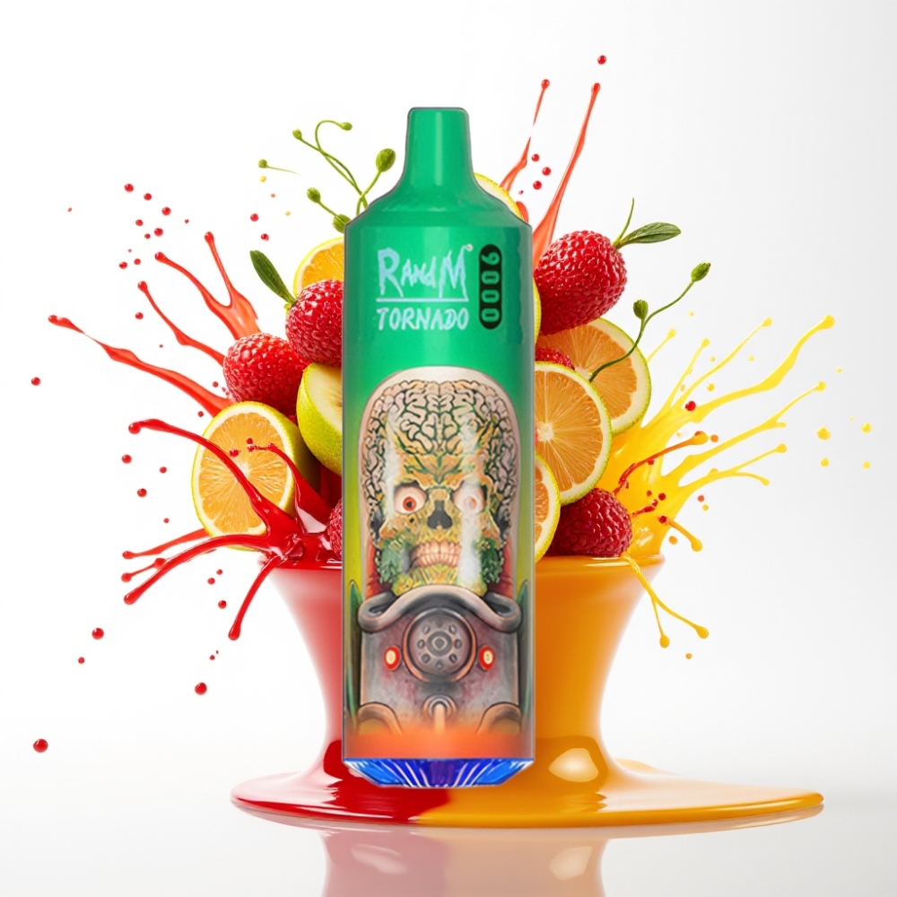 RandM Fumot Tornado 9000 Puffs بخاخ Rainbow Candy - شاشة RGB - 54 نكهة - 18 مل - 850 مللي أمبير