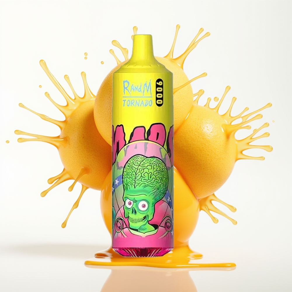 RandM Fumot Tornado 9000 Puffs سيجارة إلكترونية للاستخدام مرة واحدة Triple Mango - شاشة RGB أنيقة، 18 مل سعة السائل، 54 نكهة