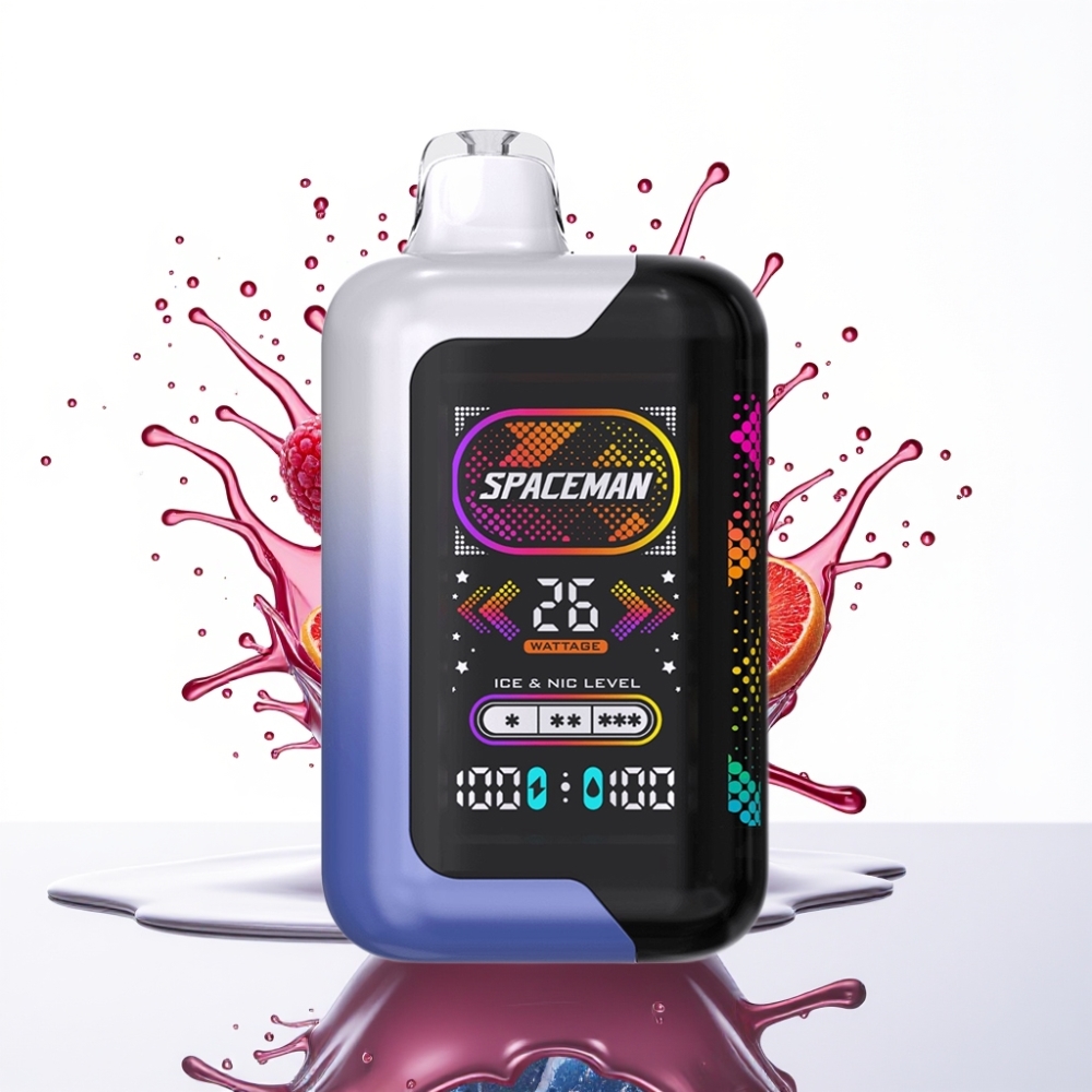 SMOK SPACEMAN SP40000 سبيسمان صفر نيكوتين - تبخير بدون نيكوتين بنكهة التوت الأزرق الجليدي وشاشة ذكية 2.28 بوصة وبطارية 1000 مللي أمبير